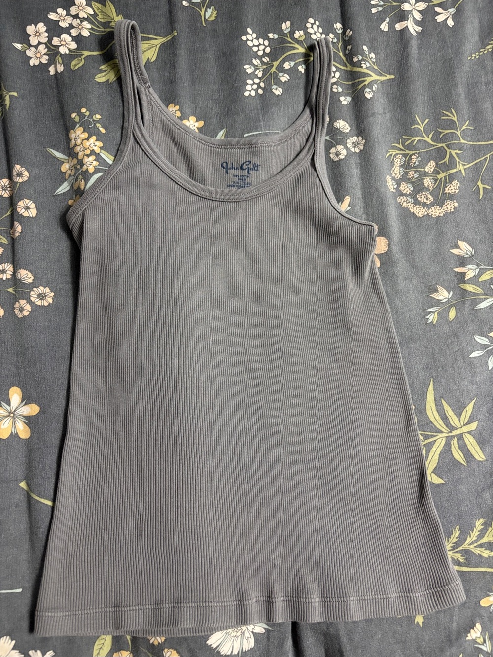 Brandy Melville John Galt Skylar Ribbed Scoop Neck Tank Top in Dark Grey Small